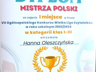 Sukces w "Wielkiej Lidze Czytelników" 