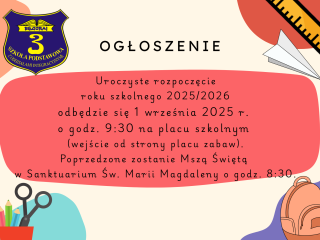 Rozpoczęcie roku szkolnego 2025/2026