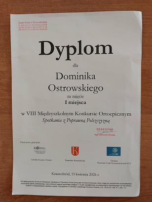Spotkania z Poprawną Polszczyzną - Międzyszkolny Konkurs Ortoepiczny