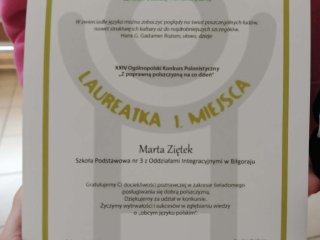 Sukcesy w konkursach polonistycznych